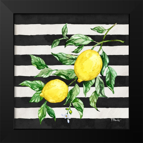 Sicilian Lemons IV - Stripes Black Modern Wood Framed Art Print by Brent, Paul