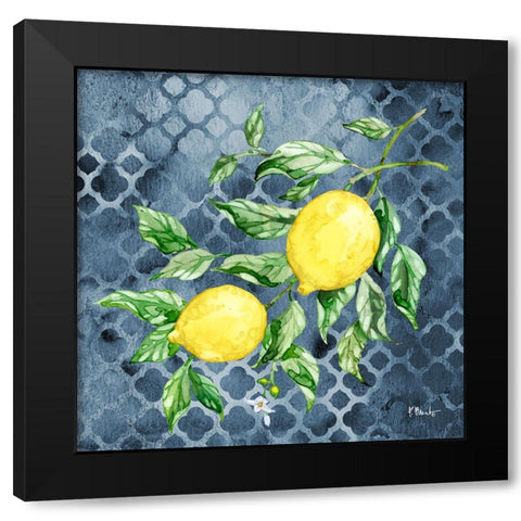 Sicilian Lemons IV - Indigo Black Modern Wood Framed Art Print by Brent, Paul