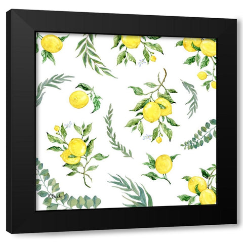Sicilian Lemons Toss I Black Modern Wood Framed Art Print with Double Matting by Brent, Paul