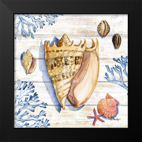 Bahia Shells Wood II Black Modern Wood Framed Art Print by Brent, Paul