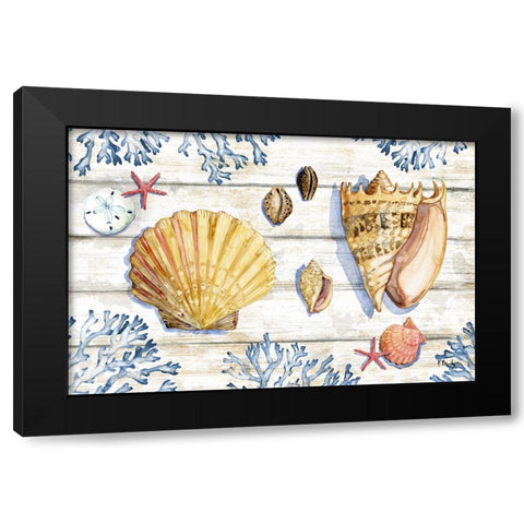 Bahia Shells Wood Horizontal Black Modern Wood Framed Art Print by Brent, Paul