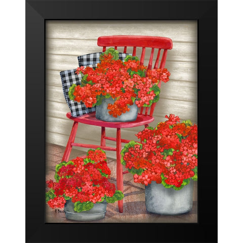 Farmhouse Florals I Black Modern Wood Framed Art Print by Brent, Paul