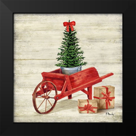 Christmas Wagon IV Black Modern Wood Framed Art Print by Brent, Paul