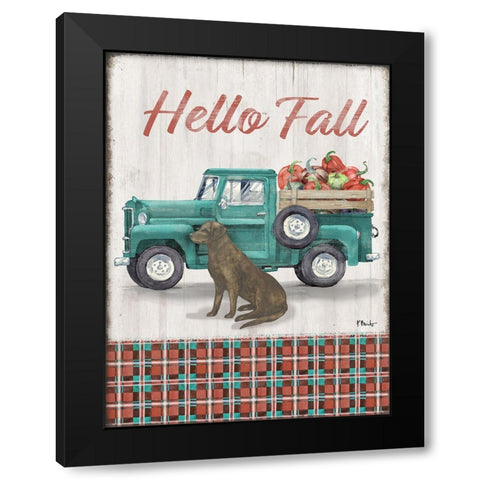 Truckin Into Fall Vertical Black Modern Wood Framed Art Print with Double Matting by Brent, Paul