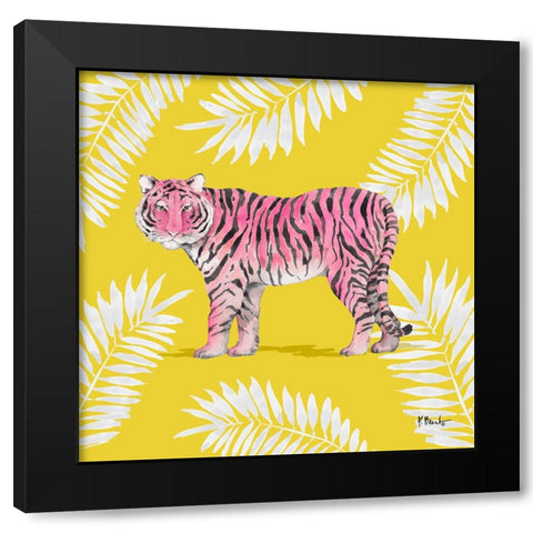 Serengeti Tiger IV - Palms Black Modern Wood Framed Art Print with Double Matting by Brent, Paul