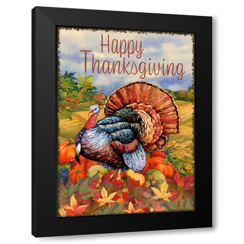 Thanksgiving Foliage Black Modern Wood Framed Art Print by Brent, Paul