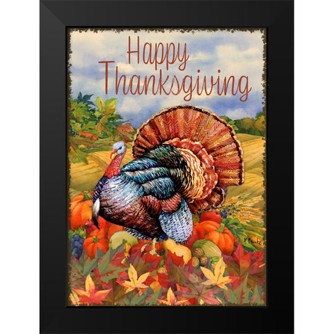 Thanksgiving Foliage Black Modern Wood Framed Art Print by Brent, Paul
