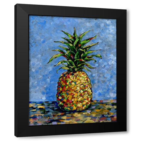 Impressions of Pineapples I Black Modern Wood Framed Art Print by Brent, Paul