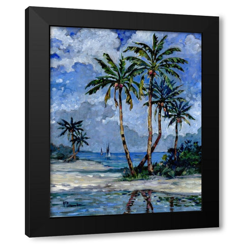 Impressions of Palms II Black Modern Wood Framed Art Print with Double Matting by Brent, Paul