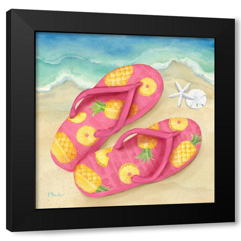 Fruity Flip Flops I Black Modern Wood Framed Art Print by Brent, Paul