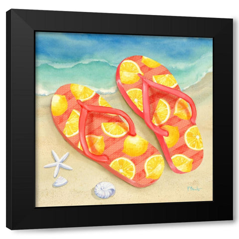 Fruity Flip Flops IV Black Modern Wood Framed Art Print with Double Matting by Brent, Paul