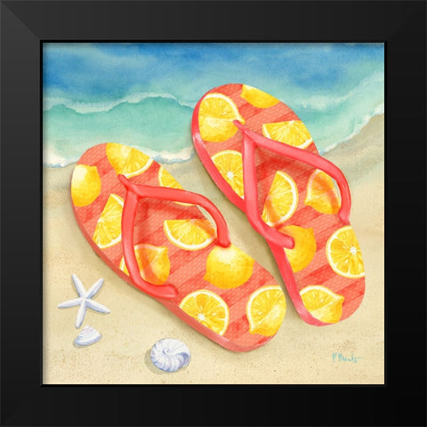 Fruity Flip Flops IV Black Modern Wood Framed Art Print by Brent, Paul