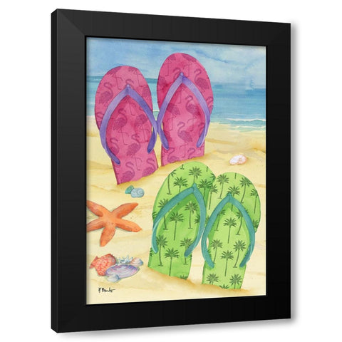 Toes in the Sand Vertical Black Modern Wood Framed Art Print by Brent, Paul