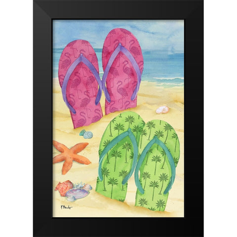 Toes in the Sand Vertical Black Modern Wood Framed Art Print by Brent, Paul
