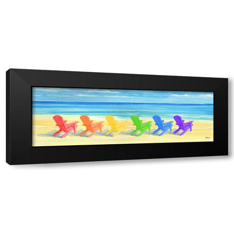 Rainbow Adirondack Chairs Black Modern Wood Framed Art Print with Double Matting by Brent, Paul