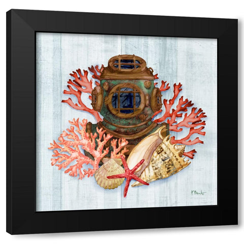 Coral Dive IV Black Modern Wood Framed Art Print by Brent, Paul