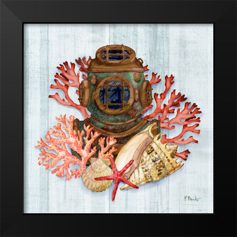 Coral Dive IV Black Modern Wood Framed Art Print by Brent, Paul