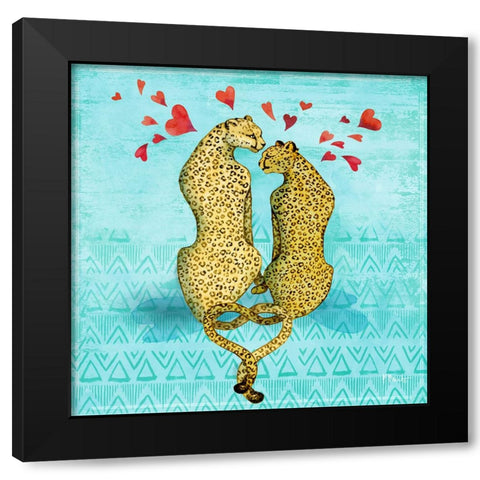 Love Cats II Black Modern Wood Framed Art Print with Double Matting by Brent, Paul