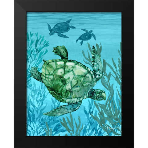 Tonga Sealife Vertical Black Modern Wood Framed Art Print by Brent, Paul