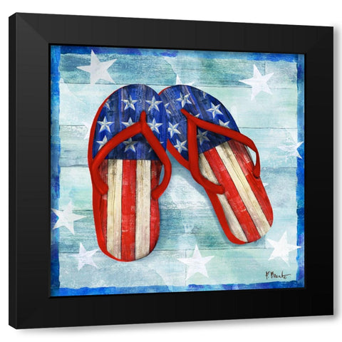 Freedom Flip Flops I Black Modern Wood Framed Art Print by Brent, Paul