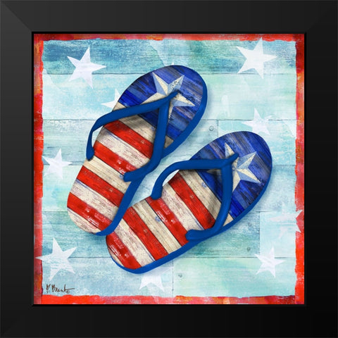 Freedom Flip Flops II Black Modern Wood Framed Art Print by Brent, Paul