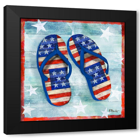Freedom Flip Flops III Black Modern Wood Framed Art Print with Double Matting by Brent, Paul