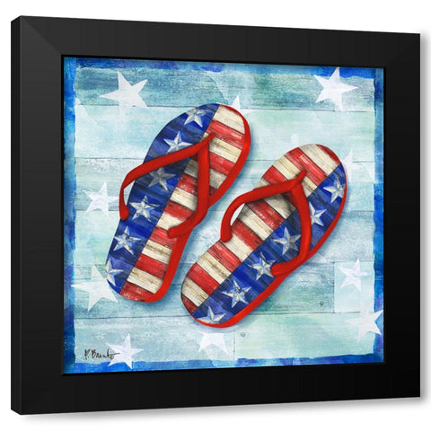Freedom Flip Flops IV Black Modern Wood Framed Art Print by Brent, Paul