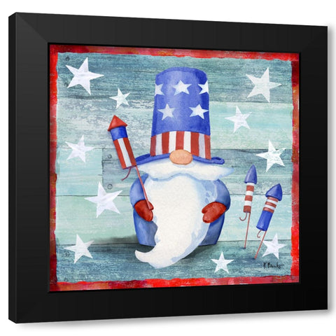 Freedom Gnome IV Black Modern Wood Framed Art Print by Brent, Paul