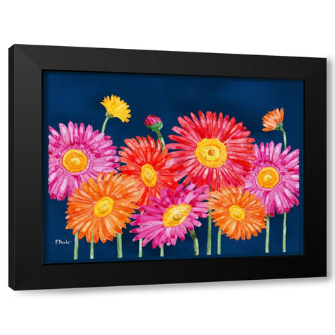 Helena Daisies Horizontal I Black Modern Wood Framed Art Print by Brent, Paul