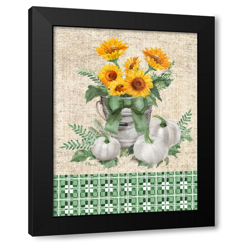 Sage Sunflower Bucket Vertical Black Modern Wood Framed Art Print with Double Matting by Brent, Paul