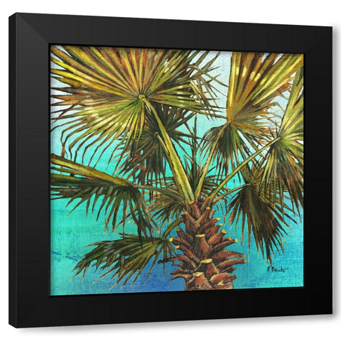 Woodside Palms I - Blue Black Modern Wood Framed Art Print by Brent, Paul