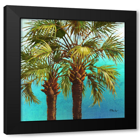 Woodside Palms II - Blue Black Modern Wood Framed Art Print by Brent, Paul