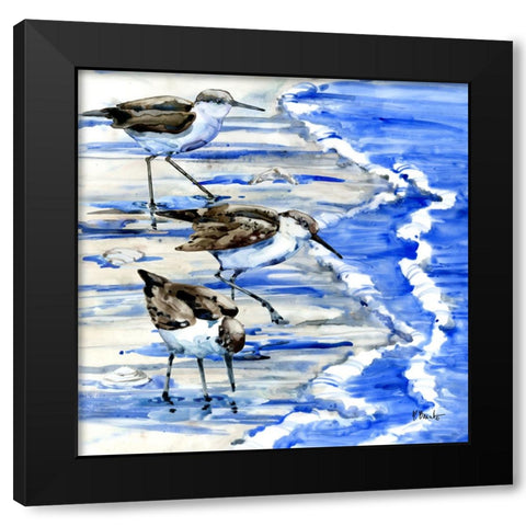 Rockhampton Sandpipers I Black Modern Wood Framed Art Print by Brent, Paul