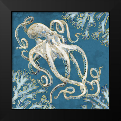 Playa Sealife III - Indigo Black Modern Wood Framed Art Print by Brent, Paul