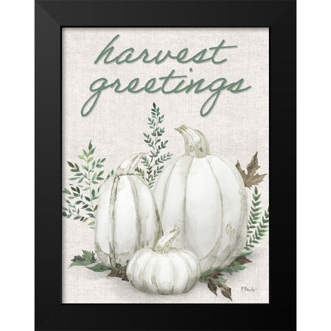 Sage Heirloom Vertical - Cream Black Modern Wood Framed Art Print by Brent, Paul