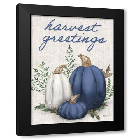 Sage Heirloom Vertical - Navy Black Modern Wood Framed Art Print by Brent, Paul