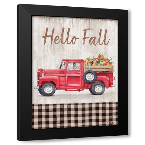 Truckin Into Fall Vertical II Black Modern Wood Framed Art Print with Double Matting by Brent, Paul