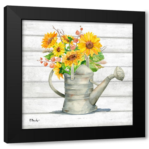 Tin Florals I Black Modern Wood Framed Art Print by Brent, Paul