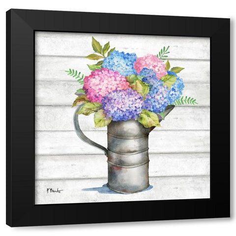 Tin Florals III Black Modern Wood Framed Art Print with Double Matting by Brent, Paul