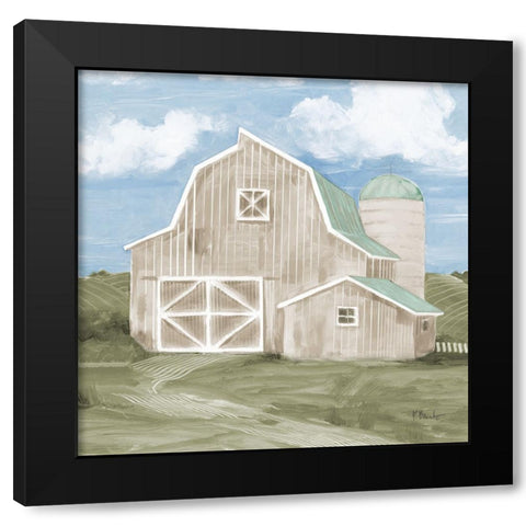 Patina Barn II Black Modern Wood Framed Art Print with Double Matting by Brent, Paul