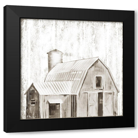 White Wood Barn III Black Modern Wood Framed Art Print with Double Matting by Brent, Paul