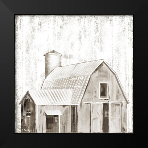White Wood Barn III Black Modern Wood Framed Art Print by Brent, Paul