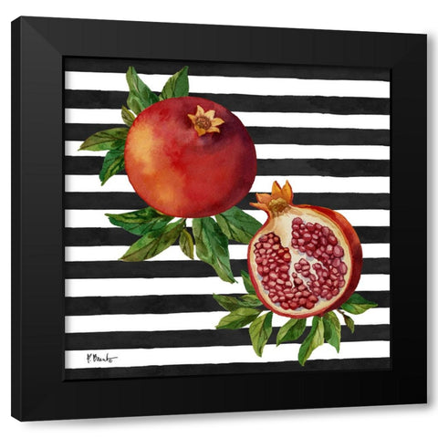 Pomegranate Bunch I - Stripes Black Modern Wood Framed Art Print with Double Matting by Brent, Paul