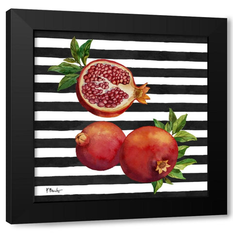 Pomegranate Bunch III - Stripes Black Modern Wood Framed Art Print by Brent, Paul