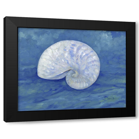 Impressions of Shells III - Nautilus - Indigo Black Modern Wood Framed Art Print with Double Matting by Brent, Paul