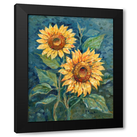 Impressions of Sunflowers I Black Modern Wood Framed Art Print with Double Matting by Brent, Paul