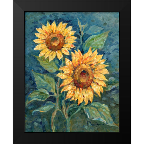 Impressions of Sunflowers I Black Modern Wood Framed Art Print by Brent, Paul