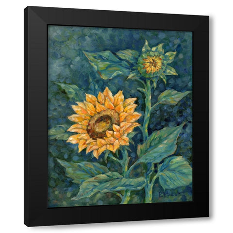 Impressions of Sunflowers II Black Modern Wood Framed Art Print with Double Matting by Brent, Paul