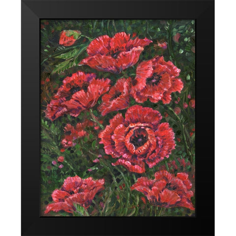 Impressions of Poppies Black Modern Wood Framed Art Print by Brent, Paul