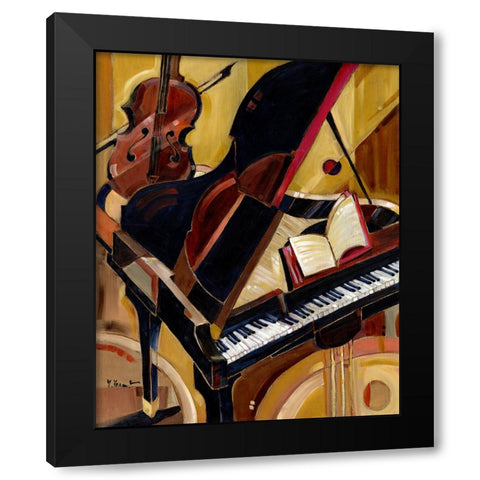 Abstract Piano II Black Modern Wood Framed Art Print with Double Matting by Brent, Paul